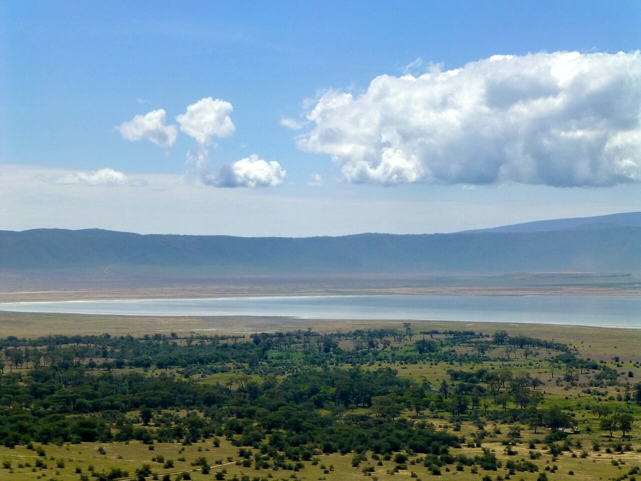 Panoramic view of the Ngorongoro Crater floor
